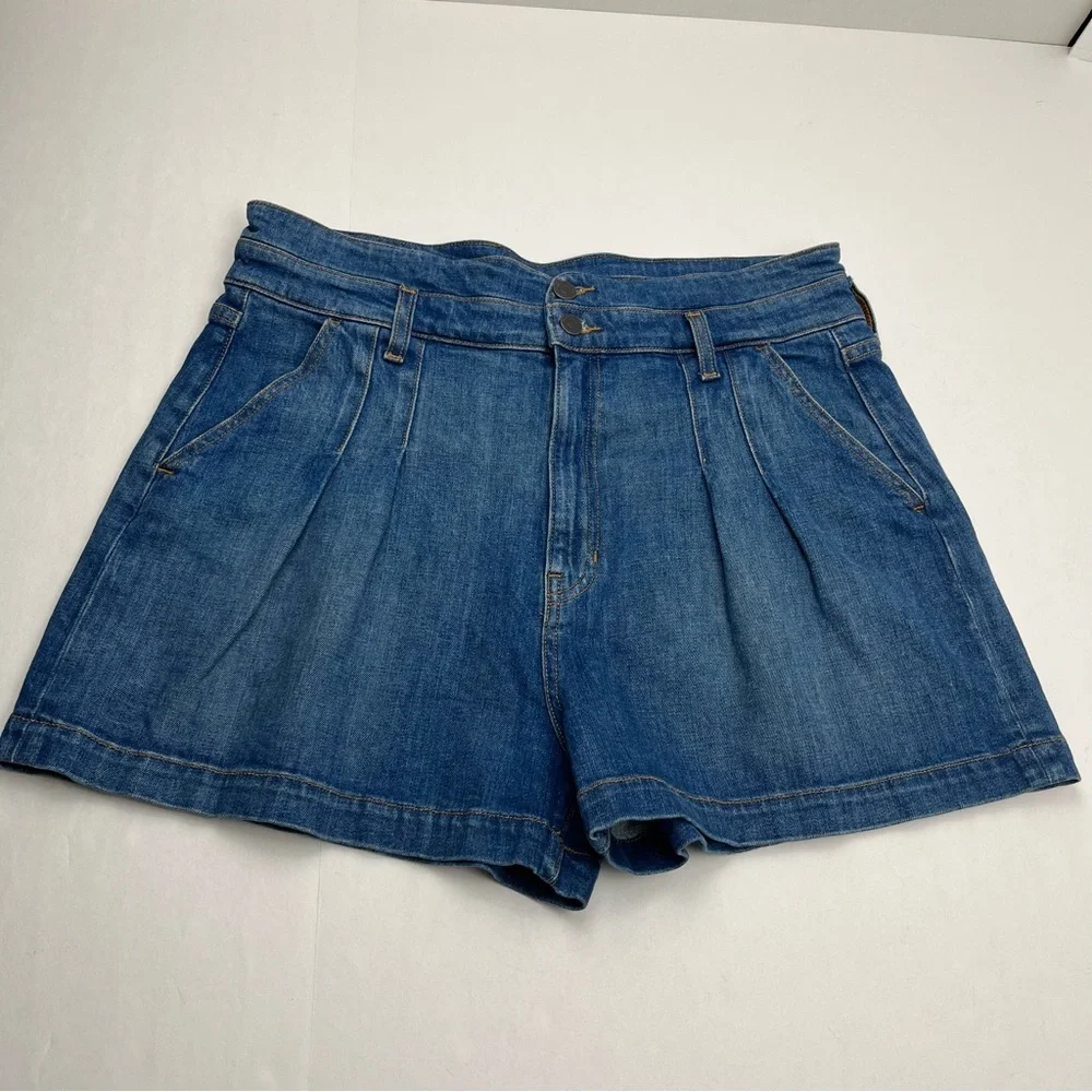 Veronica Beard Jeans Jaylen Short High Rise Womens Size 32 / 14 Blue‎ Denim NEW